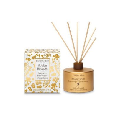L'Erbolario Bouquet D'Oro Fragranza per Legni Profumati (Αρωματικό χώρου με ξύλινα στικς) 200ml