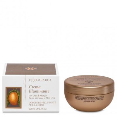 L'Erbolario Crema Illuminante doposole, Κρέμα λάμψης με λάδι από Μάνγκο, βούτυρο κακάο και αλόη, 200ml