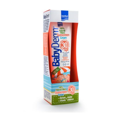 Intermed BabyDerm Sunscreen Cream Spf30 Αντηλιακό Γαλάκτωμα Προσώπου Σώματος, με 100% Φυσικά Φίλτρα Κατάλληλο για Βρέφη και Παιδιά 300ml