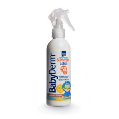 Intermed Babyderm Sunscreen Lotion Face και Body Παιδικό Αντηλιακό Γαλάκτωμα για Πρόσωπο και Σώμα για Βρέφη Spf50 , 6m+, 200ml