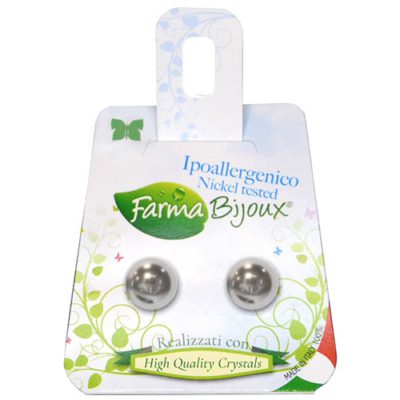 Farma Bijoux Υποαλλεργικά Σκουλαρίκια Πέρλα Γκρι 8mm