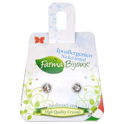 Farma Bijoux Υποαλλεργικά Σκουλαρίκια Κρύσταλλα Στρογγυλά 4,1mm (BE26C01)