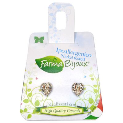 Farma Bijoux Υποαλλεργικά Σκουλαρίκια Κρύσταλλα Καρδιές 6mm (BE33C01)