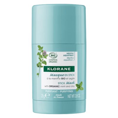 Klorane Stick Mask Μάσκα Προσώπου σε Στικ με Βιολογική Υδάτινη Μέντα & Άργιλο, 25gr