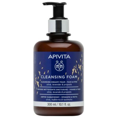 Apivita Cleansing Foam Face & Eyes Κρεμώδης Αφρός Καθαρισμού για Πρόσωπο & Μάτια με Ελιά & Λεβάντα, 300ml