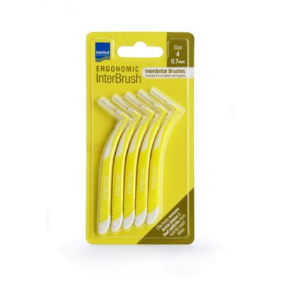 Intermed Ergonomic Interbrush Μεσοδόντια Βουρτσάκια Κίτρινο Size 4 - 0.7mm, 5τεμ