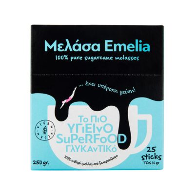 EMELIA 100% Καθαρή Μελάσα από Ζαχαροκάλαμο σε Sticks 25x10gr