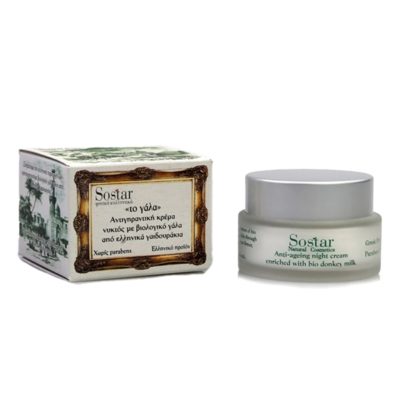 Sostar "Το Γάλα" Αντιγηραντική Κρέμα Νυκτός με Γάλα Γαϊδούρας, 50ml