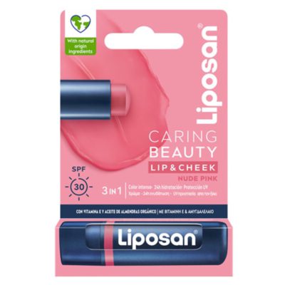 Liposan Caring Beauty Νude Pink Ενυδατικό Βάλσαμο Χειλιών SPF30, 4,8g
