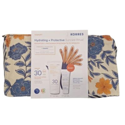 Korres Hydrating & Protective Suncare Ritual με Yoghurt Αντηλιακή Κρέμα Προσώπου SPF 30, 50ml & Δώρο Greek Yoghurt Ενυδάτωση με Προβιοτικά Κρέμα-Gel, 20ml & Νεσεσέρ, 1τεμ