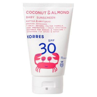 Korres Coconut & Almond Baby Sunscreen SPF30 Βρεφικό Αντηλιακό Καρύδα & Αμύγδαλο με Υψηλή Προστασία για Πρόσωπο & Σώμα, 100ml