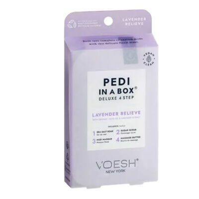 VOESH Pedi in a Box Lavender Relieve Deluxe 4 Steps, Πακέτο Περιποίησης Ποδιών με Λεβάντα σε 4 βήματα