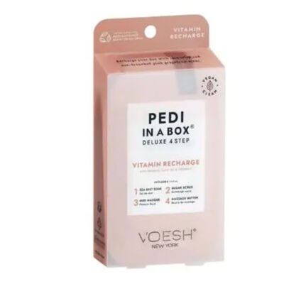 VOESH Pedi in a Box Vitamin Recharge Deluxe 4 Steps, Πακέτο Περιποίησης με Οργανικό Λάδι Ελιάς και Βιταμίνη C σε 4 βήματα