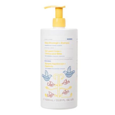 Korres Baby Showergel & Shampoo Coconut & Almond Βρεφικό Αφρόλουτρο & Σαμπουάν Kαρύδα & Αμύγδαλο, 1lt