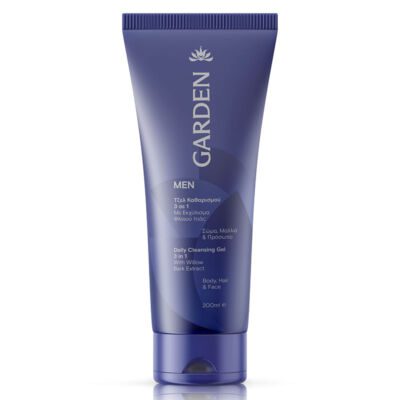Garden Men Τζελ Καθαρισμού 3 σε 1 με Εκχύλισμα Φλοιού Ιτιάς για Σώμα, Μαλλιά & Προσώπου 200ml