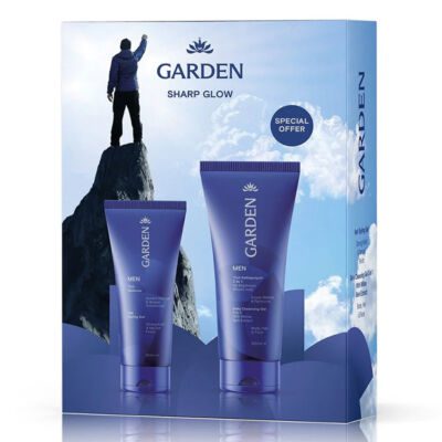 Garden Men Sharp Glow Box Σετ Ανδρικής Περιποίησης με Τζελ Μαλλιών για Δυνατό Κράτημα & Φυσικό Αποτέλεσμα 150ml & Τζελ Καθαρισμού 3 σε 1 με Εκχύλισμα Φλοιού Ιτιάς 200ml