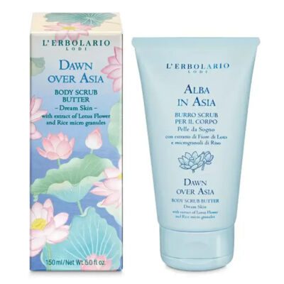 L'Erbolario Alba in Asia Body Scrub 150ml - Εμπνευσμένο από τη χάρη και την αγνότητα του Ινδικού του Λωτού.