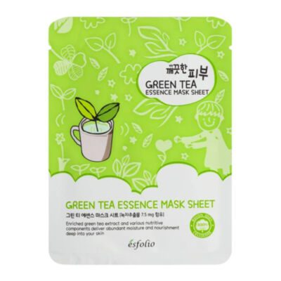 Esfolio Pure Skin Green tea Essence Mask Sheet Μάσκα με πράσινο τσάι 25ml