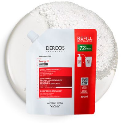 Vichy Dercos Energy+ Δυναμωτικό Σαμπουάν κατά της Τριχόπτωσης Refill, 400ml
