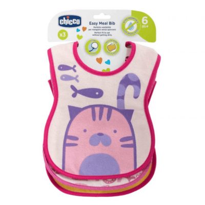 Chicco Σαλιάρα Υφασμάτινη Easy Meal 6Μ+ 3τμχ