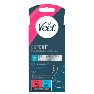 VEET EXPERT ΑΠΟΤΡΙΧΩΤΙΚΕΣ ΤΑΙΝΙΕΣ ΚΕΡΙΟΥ ΓΙΑ ΠΡΟΣΩΠΟ ΜΕ ΒΟΥΤΥΡΟ ΚΑΡΙΤΤΕ ΓΙΑ ΕΥΑΙΣΘΗΤΕΣ ΕΠΙΔΕΡΜΙΔΕΣ 20τεμ.