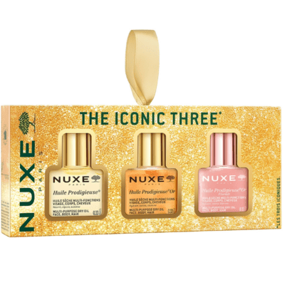 Nuxe Xmas Promo Set 3 Mini Huile Prodigieuse με Ξηρά Λάδια Ενυδάτωσης για Πρόσωπο, Μαλλιά & Σώμα Huile Prodigieuse Or Ιριδίζον Ξηρό Λάδι, 10ml, Huile Prodigieuse, 10ml, Huile Prodigieuse Florale με Άρωμα Florale, 10ml, 1σετ