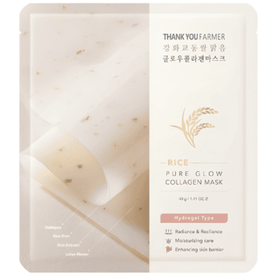 Thank You Farmer Rice Pure Glow Collagen Mask Μάσκα Προσώπου για Λάμψη & Ενυδάτωση, 1τεμ