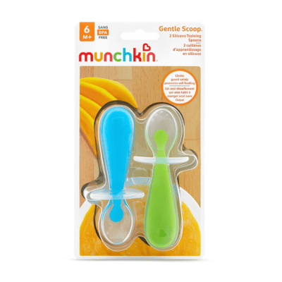 Munchkin κουτάλια σιλικόνης 2τμχ 6m+ (2 σχέδια)